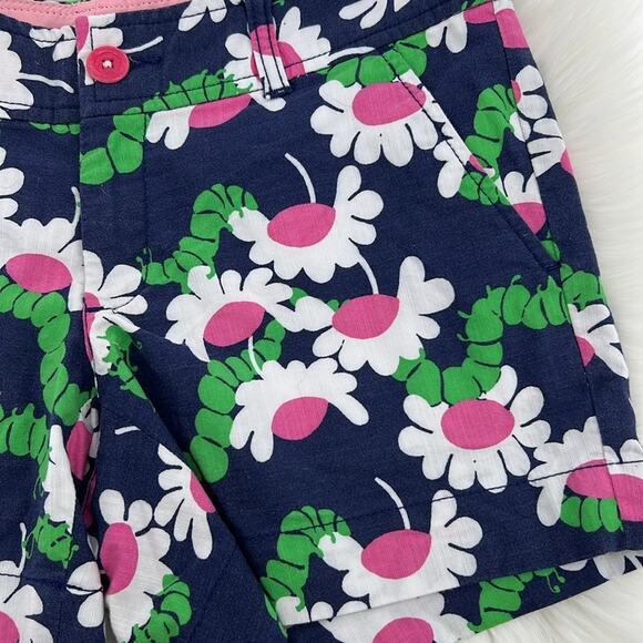 Lilly Pulitzer Yum Yum Caterpillar Shorts - Navy/Pink/Green - 2 - Picture 2 of 6